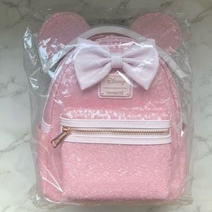 ✨NEW Cotton Candy Sequined Minnie Loungefly Backpack